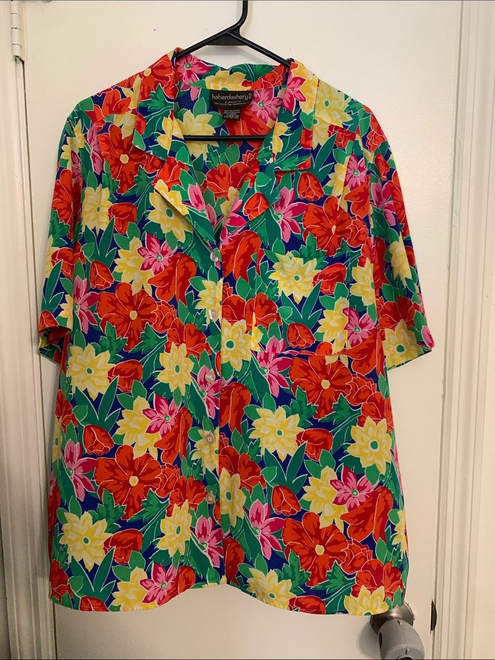 VTG Hawaiian Tropical Floral Button Down Short Sleeve Shirt
